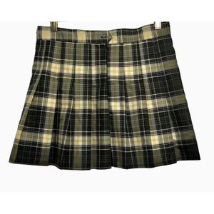 Pleated Mini Skirt Skort Y2K Schoolgirl Tartan Plaid